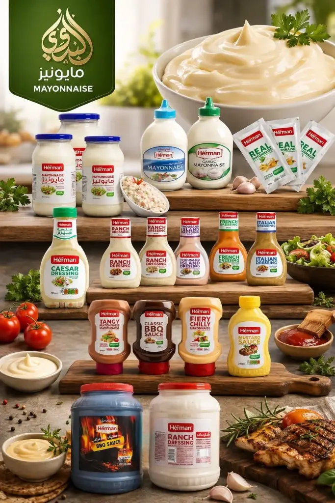 Herman mayonnaise, dressings and sauces range